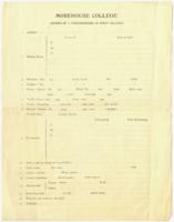 Morehouse College Census Form, circa 1910
