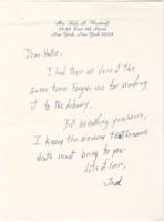 Correspondence from Theresa Woodruff to Hallie Brooks, circa 1981
