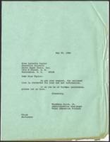 Correspondence Between Thaddeus Olive, Jr. and Miss Lynette Taylor, May 30, 1968