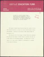 News Release for League of Women Voters Education Fund, February 14, 1967