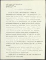 "Memo to Participants Re Workshop Format", circa 1970