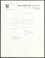 Correspondence Between Mr. John Lewis and Mrs. Lionel Robbins, September 27, 1971