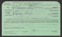 National Council for Negro Women VEP Project #3 Signature Card, circa 1965