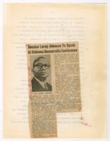 Senator Leroy Johnson to Speak at Alabama Democratic Conference, April 1, 1964