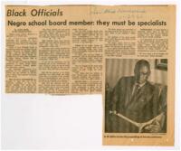 "Black Officials: Negro School Board Member: They Must Be Specialists", January 29, 1969
