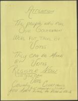 "The People Who Rule Our Government Were Put There by Votes", circa 1965