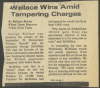 "Wallace Wins Amid Tampering Charges", September 30, 1982