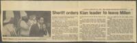 "Sheriff Orders Klan Leader to Leave Millen", February 28, 1982