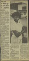"She Has to Bone Up as New Head of Leighton", 1984
