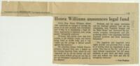 "Hosea Williams Announces Legal Fund", circa 1985