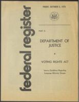 Department of Justice, Voting Rights Act Interim Guidelines Regarding Language Minority Groups, October 3, 1975