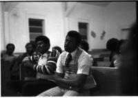 Two Men Sit at a VEP Meeting, circa 1973