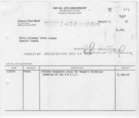 Receipt for VEP Grant for the Women's Political Campaign of the SWCEP, January 5, 1987
