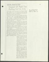 "Impact of Poll Tax Ruling Felt In City", April 9, 1966