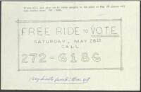 "Free Ride to Vote", circa 1966