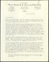 "Dear Minister" Correspondence from Richmond Branch of the NAACP, April 29, 1966