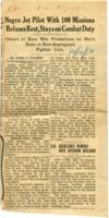"Negro Jet Pilot With 100 Missions Refuses Rest, Stays on Combat Duty", December 14, 1950