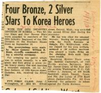 "Four Bronze, 2 Silver Stars to Korea Heroes", October 7, 1950