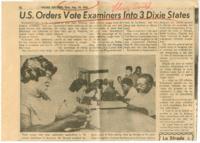 "U.S. Orders Vote Examiners Into 3 Dixie States", August 10, 1965