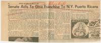 "Senate Acts to Give Franchise to N.Y. Puerto Ricans", May 21, 1965