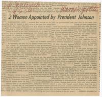 "2 Women Appointed by President Johnson", November 23, 1960