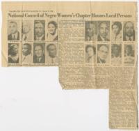 "National Council of Negro Women's Chapter Honors Local Persons", March 16, 1956