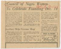 "Council of Negro Women to Celebrate Founding Dec. 14", December 5, 1963