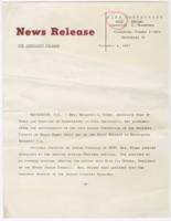 News Release From Fisk University, November 4, 1957