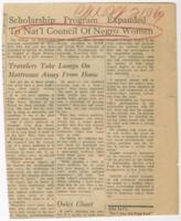 "Scholarship Program Expanded to National Council of Negro Women" Article, February 10, 1969