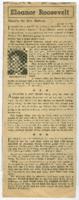 "Eleanor Roosevelt Plaudits for Mrs. Bethune" Article, circa 1960