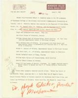 News Release From Morehouse College, June 5, 1969