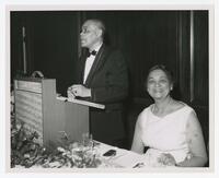 Dr. Rufus E. Clement with Josephine D. Murphy at A.U. Alumni Banquet, circa 1960
