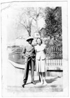 Unidentified Couple on Sidewalk, circa 1942