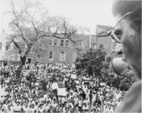 Joseph E. Lowery Speaking Outside to a Crowd of Demonstrators, 1979