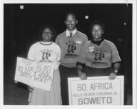 A Group of Augusta College Students Holding Anti-Apartheid Signs, October 14, 1981
