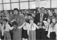 Joseph and Evelyn Lowery Holding Hands and Singing With Children, circa 1986