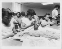 Children Working on Arts and Crafts Projects During Summer Camp, circa 1985