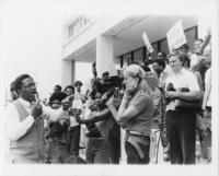 Joseph E. Lowery Addressing a Crowd at the South African Invasion of Angola Rally 1981
