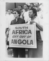 Evelyn G. Lowery at the South African Invasion of Angola Rally, 1981