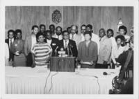 Joseph E. Lowery and Others at a Press Conference, circa 1985
