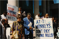 Joseph E. Lowery With Others at AT&T Protest, circa 1993