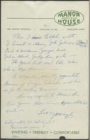 Correspondence from Joseph E. Lowery, circa 1954
