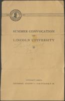 Lincoln University Summer Convocation Program, August 5, 1943