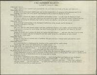 "I Remember Martin" Poem, 1980