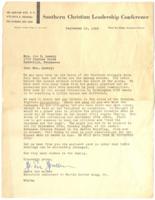 Correspondence from Wyatt Tee Walker to Evelyn G. Lowery, September 10, 1962
