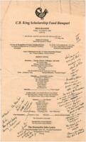 C.B. King Scholarship Fund Banquet Program and Speech Notes, 2002