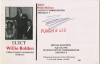 "Elect Willie Bolden" Postcard, 1992