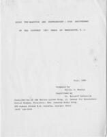 Guide For Marshals and Coordinators: 20th Anniversary of the Historic 1963 March on Washington, D.C., July 1983