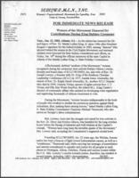 News Release on "Mothers of the Movement" Ceremony, January 22, 2002