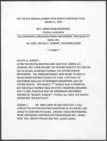 The Evelyn Gibson Lowery Civil Rights Heritage Tour Litany for James Reeb, March 6, 2010
